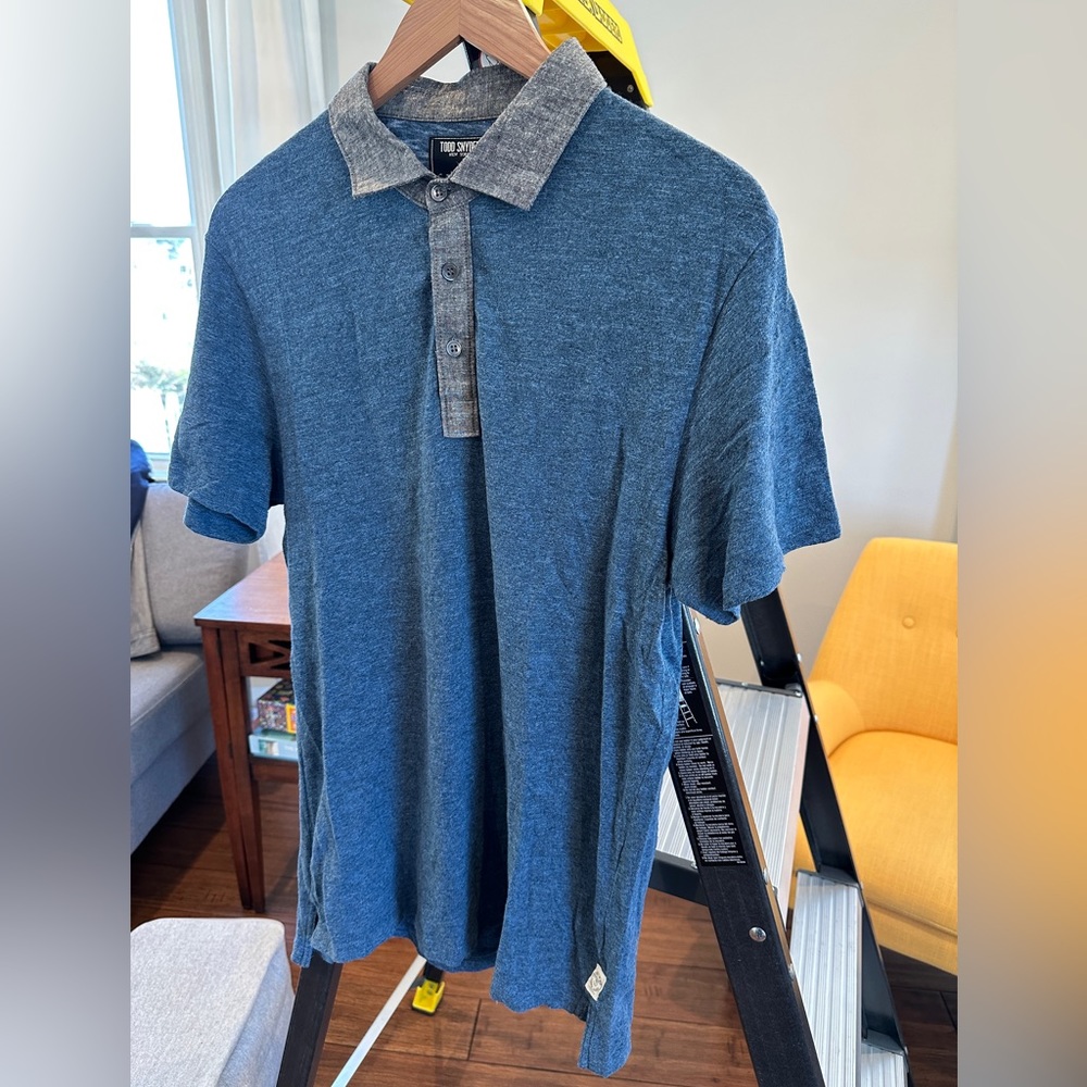 2014 Todd Snyder Chambray Collar Polo Size M